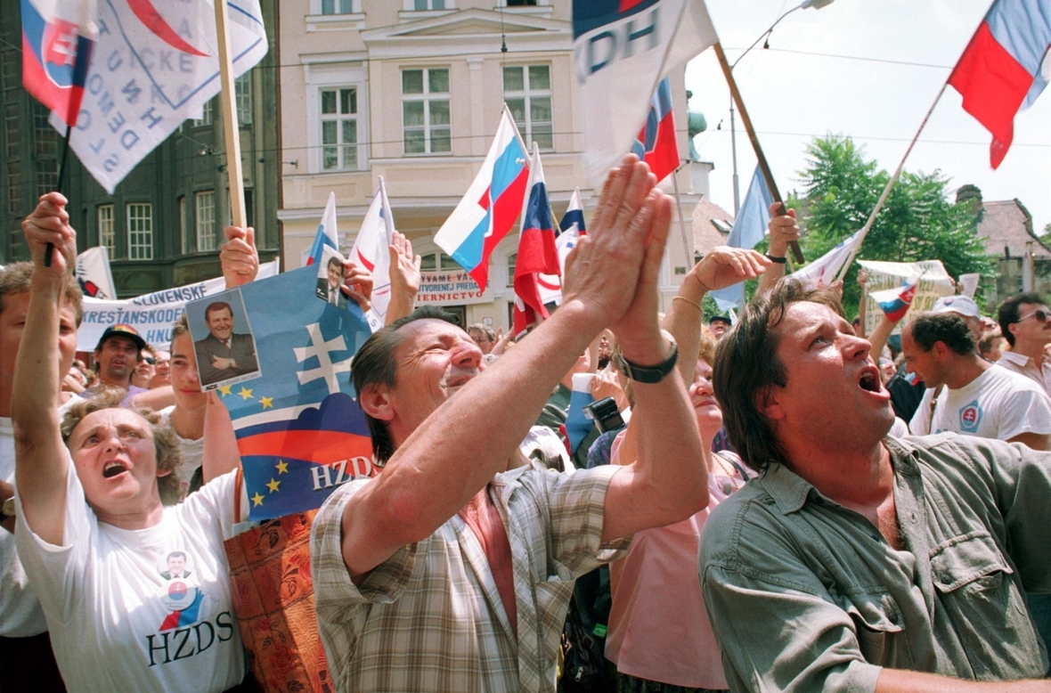 17. Juli 1992: Die Menschen in der Slowakei feiern ihre Unabhängigkeit.