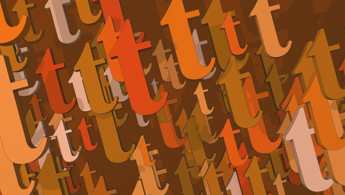 mehrfache Wiederholung des Buchstaben t