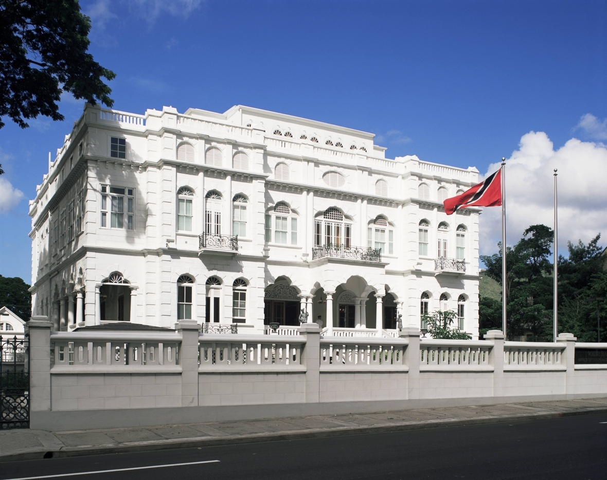 "Whitehall" ist eines der bekanntesten historischen Gebäude von Port-of-Spain, Trinidad und Tobago. Hier hat der Regierungschef des Landes seinen Amtssitz.