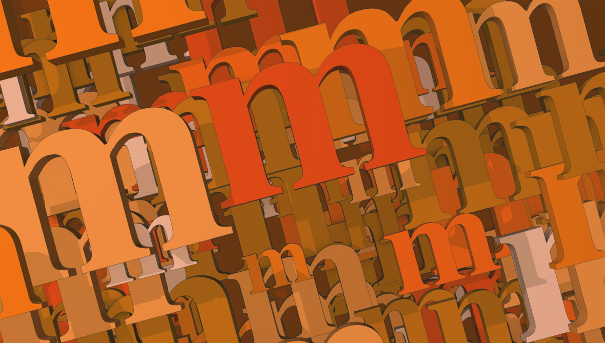 mehrfache Wiederholung des Buchstaben m
