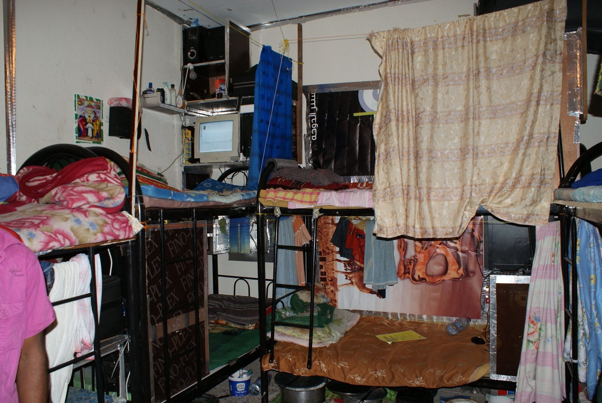 Etagenbett in einer Unterkunft für Wanderarbeiter in Katar, aufgenommen im Oktober 2012.