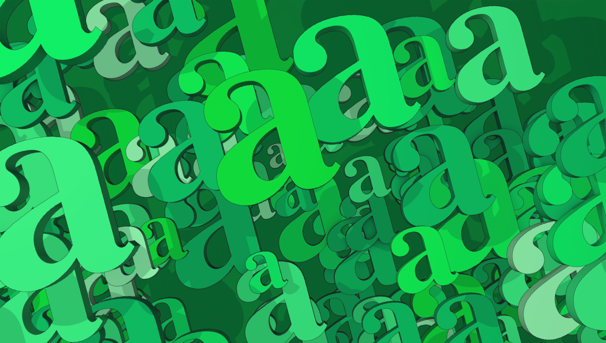 mehrfache Wiederholung des Buchstaben a