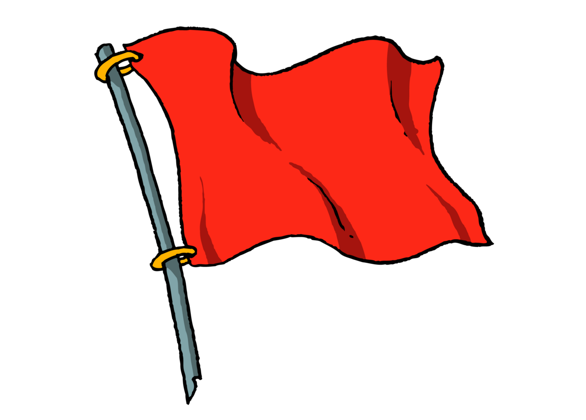 Eine rote Fahne. Rot ist die Farbe der Sozialisten.