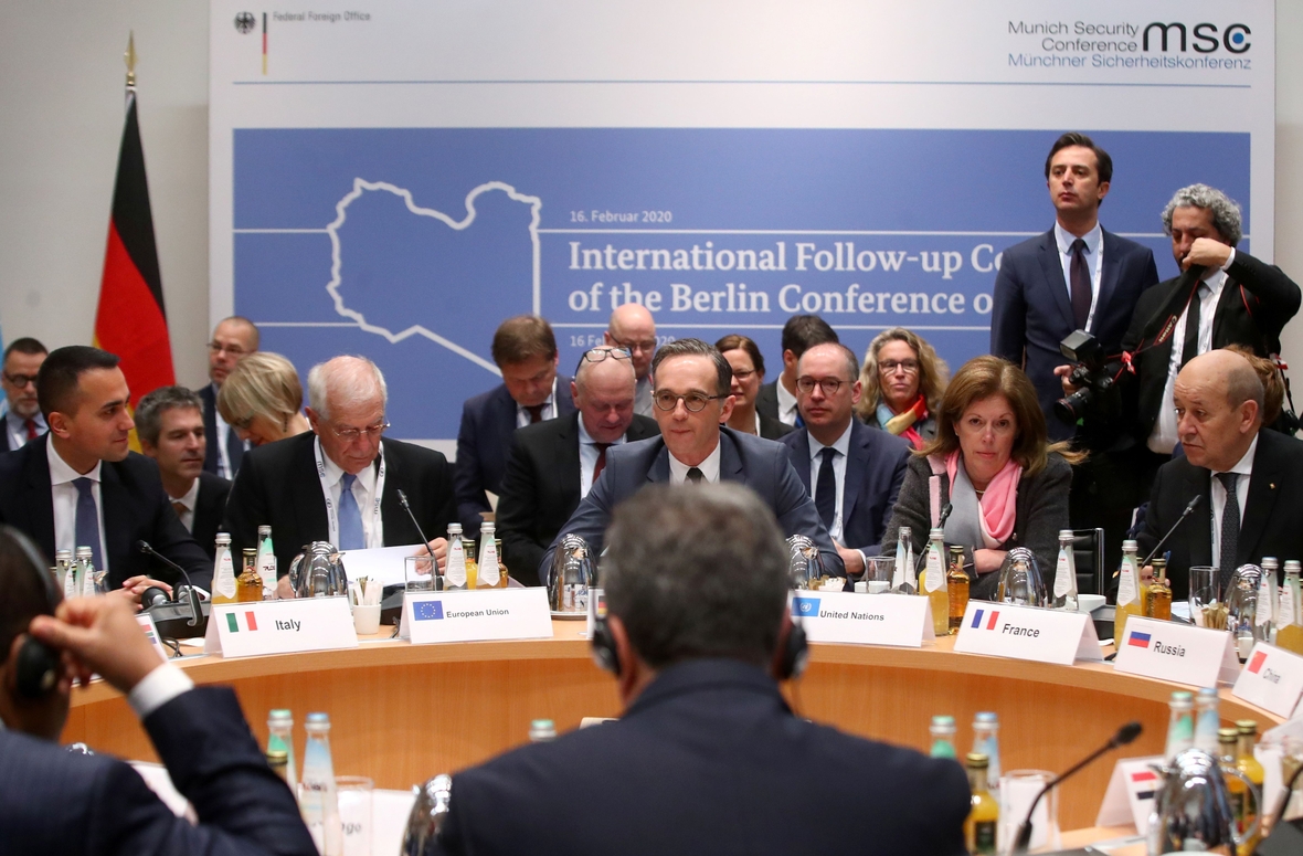 An der Münchner Sicherheitskonferenz 2020 nahm auch der deutsche Außenminister Heiko Maas (Mitte) teil.