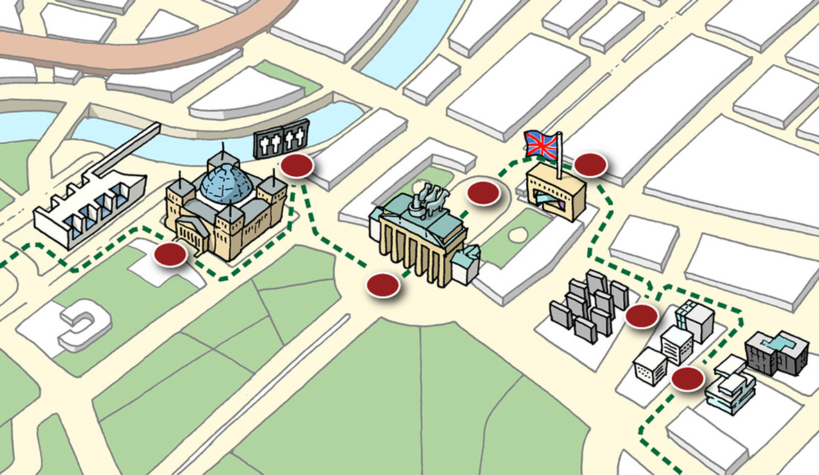 Teaserbild für Berlin-Tour 1: Vom Regierungsviertel am Spreebogen bis zum ehemaligen Grenzübergang Checkpoint Charlie