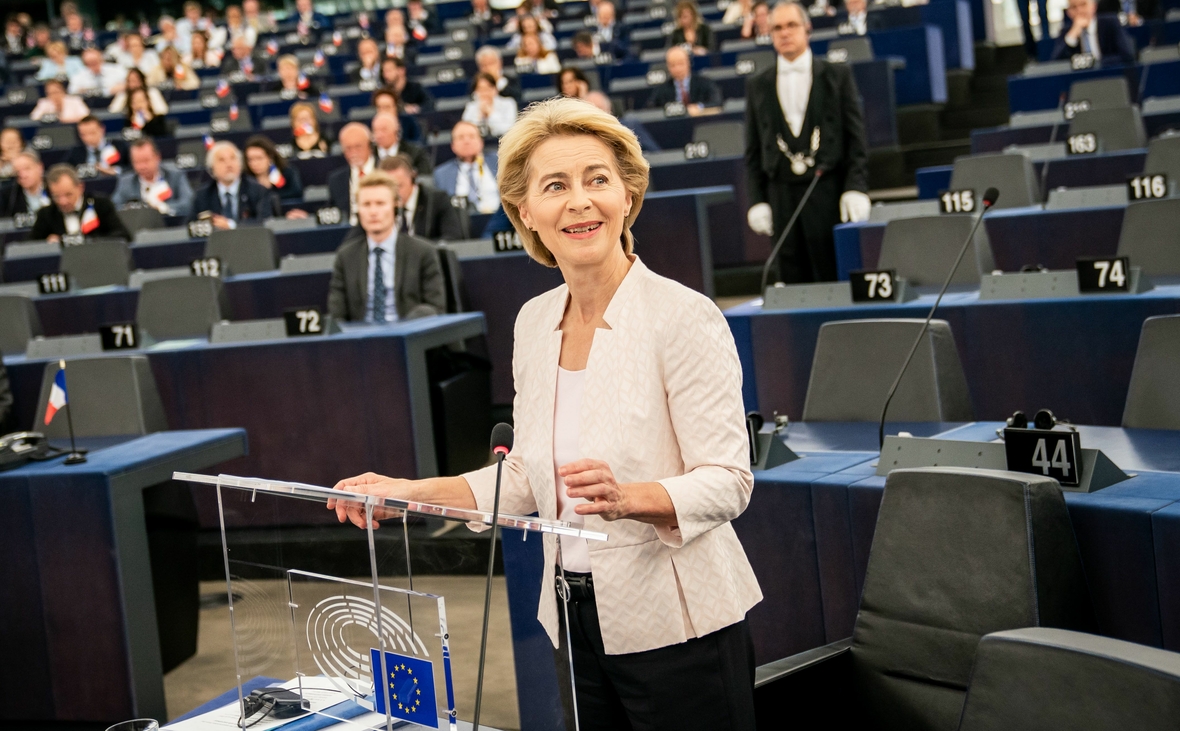 16. Juli 2019 in Straßburg: Ursula von der Leyen spricht bei ihrer Bewerbungsrede vor den Abgeordneten des Europaparlaments. Von der Leyen bewirbt sich als neue EU-Kommissionspräsidentin.