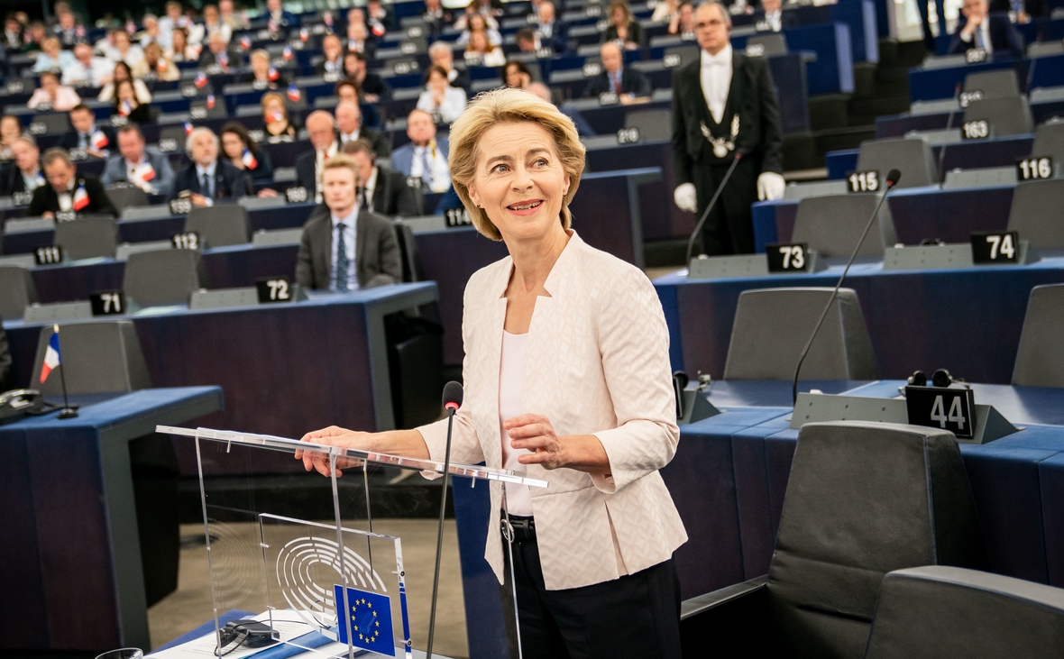 16. Juli 2019 in Straßburg: Ursula von der Leyen spricht bei ihrer Bewerbungsrede vor den Abgeordneten des Europaparlaments. Von der Leyen bewirbt sich als neue EU-Kommissionspräsidentin.
