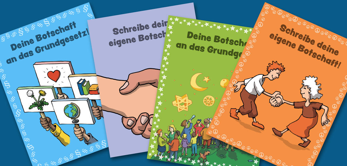 4 Motive des Plakatetool zum Grundgesetz