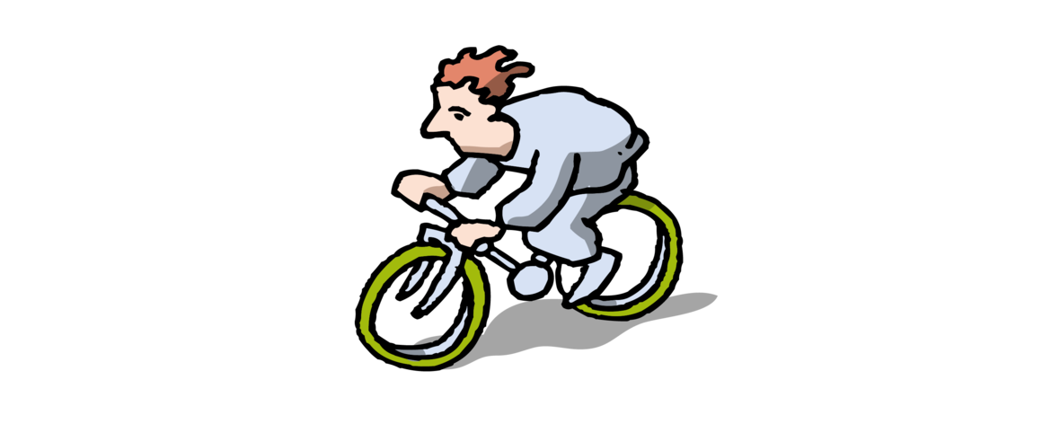 Radfahren schont das Klima. Illustration zeigt Radfahrer.