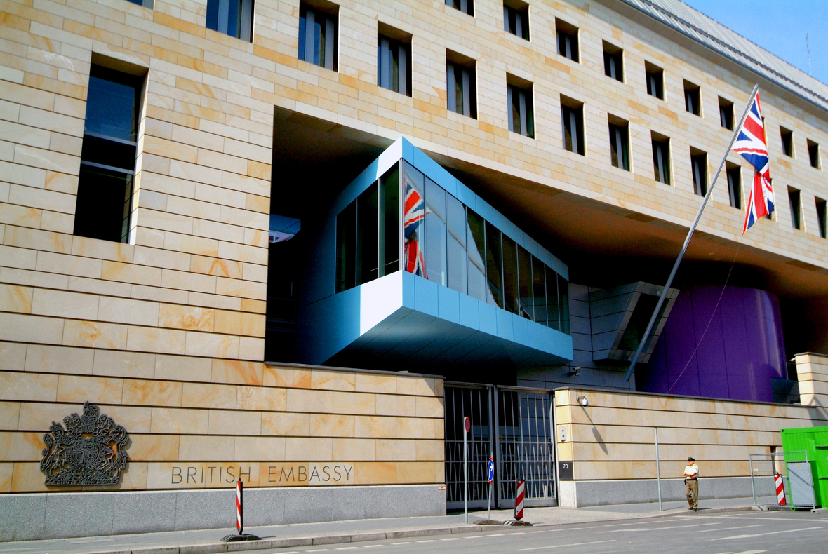 Die Botschaft von Großbritannien in Berlin.