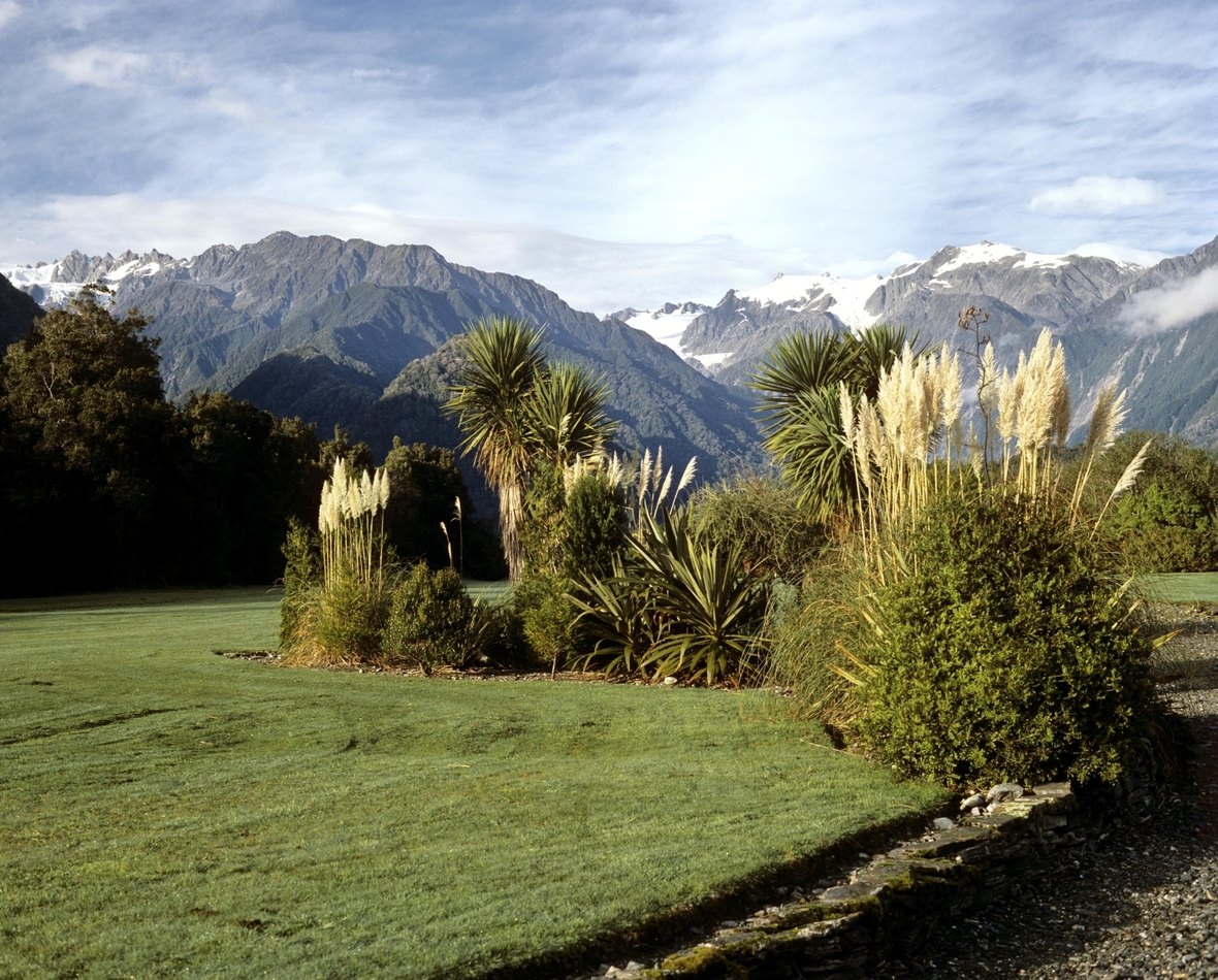 Landschaft am Franz Josef Gletscher auf der Südinsel Neuseelands.