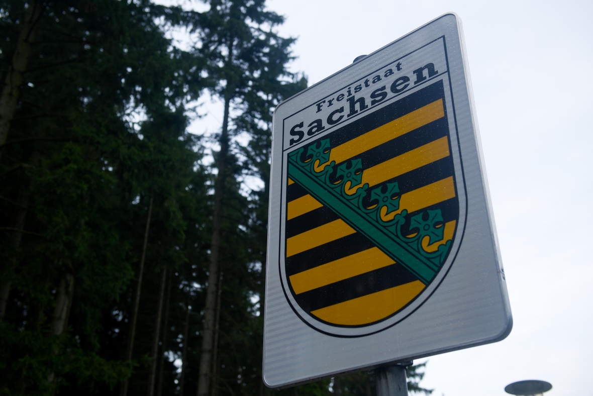 Freistaat Sachsen - ein Schild in der Nähe von Lückendorf.