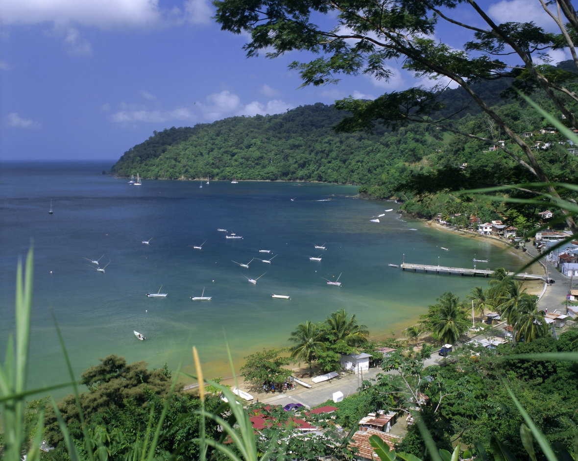 Bucht der Stadt Charlotteville in Tobago.