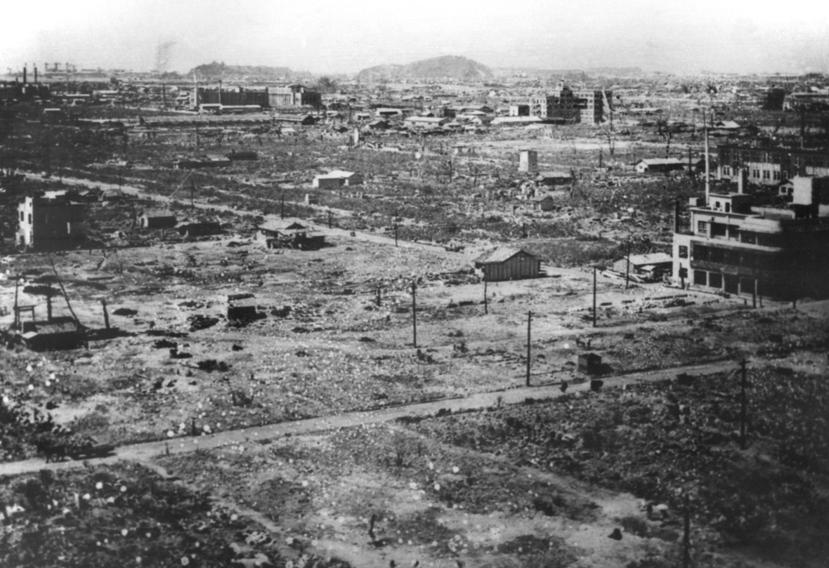 Das zerstörte Hiroshima (Japan) nach dem Atombombenabwurf am 6. August 1945.