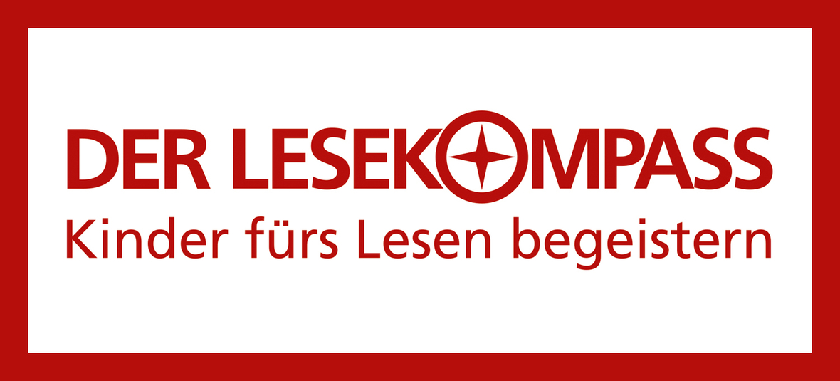 Logo des Lesekompass, einer Veranstaltung der Stiftung Lesen und der Leipziger Buchmesse.