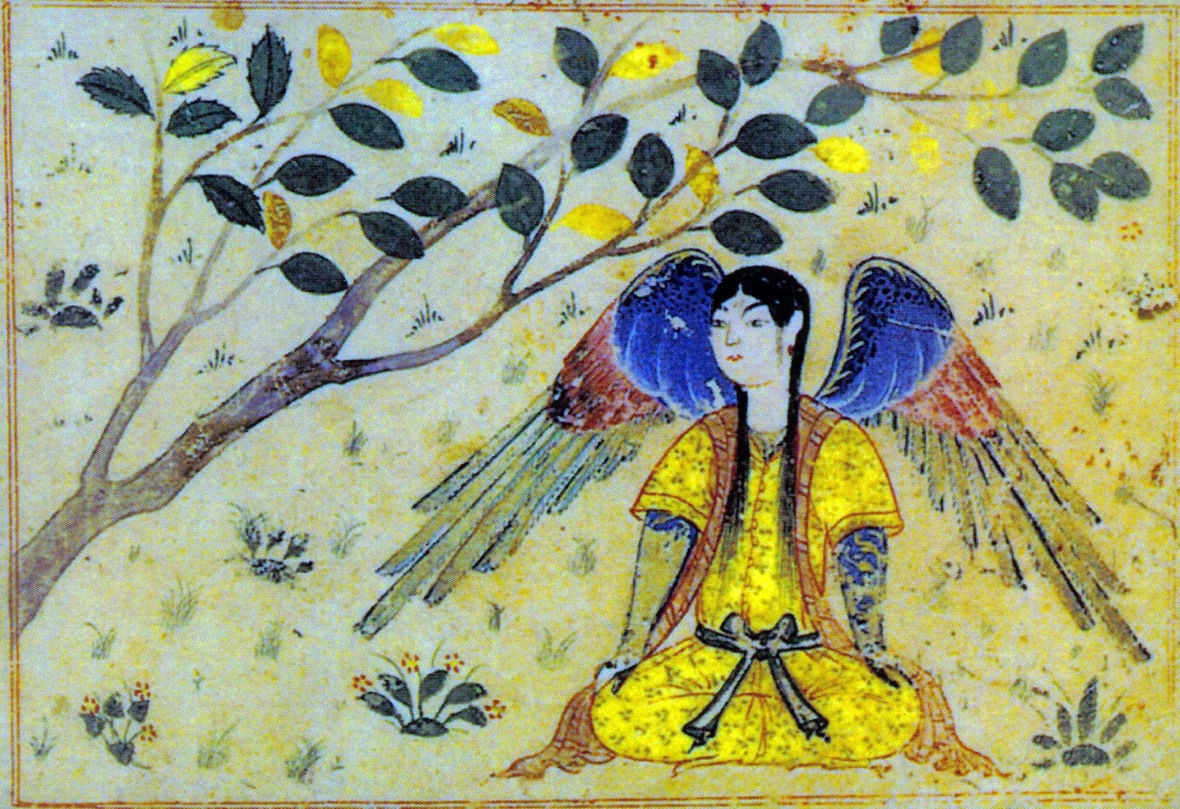 Bild eines Engels aus dem 13. Jahrhundert, vermutlich wird der Engel Gabriel dargestellt. Das Bild stammt aus dem Irak.