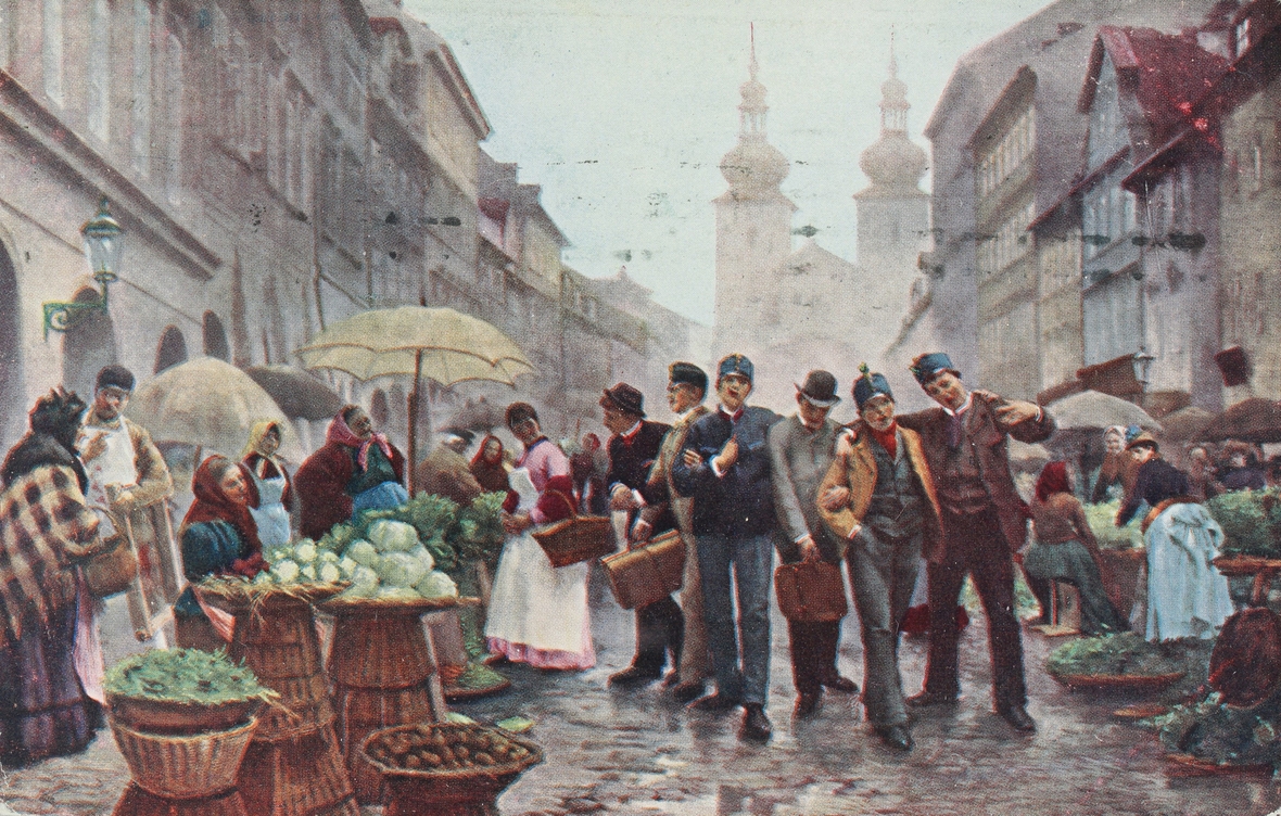 Werbende Bildpostkarte vom Beginn des Ersten Weltkriegs. Mit dieser Propagandakarte sollten junge Männer für den Dienst als Soldat geworben werden.