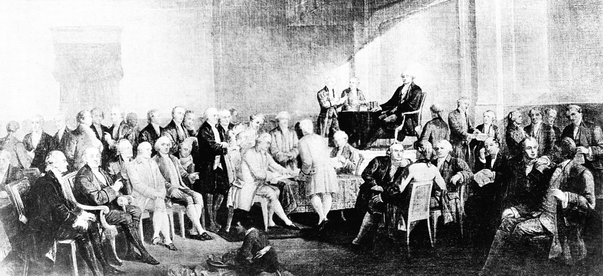 55 Amerikaner unterzeichnen 1787 die Verfassung der USA.