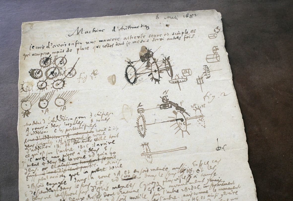 Brief und Zeichnungen von Gottfried Wilhelm Leibniz