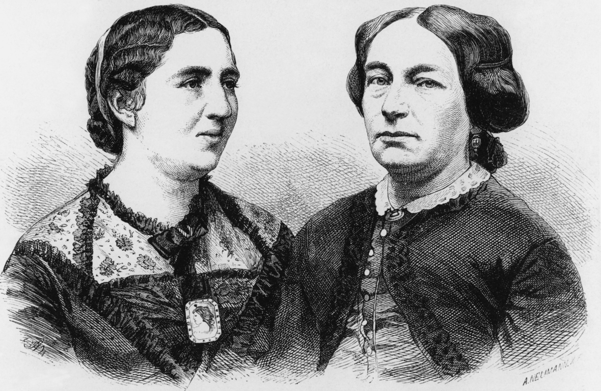 Auguste Schmidt und Louise Otto-Peters, 1871, zwei einflussreiche Vertreterinnen der Frauenbewegung in Deutschland.