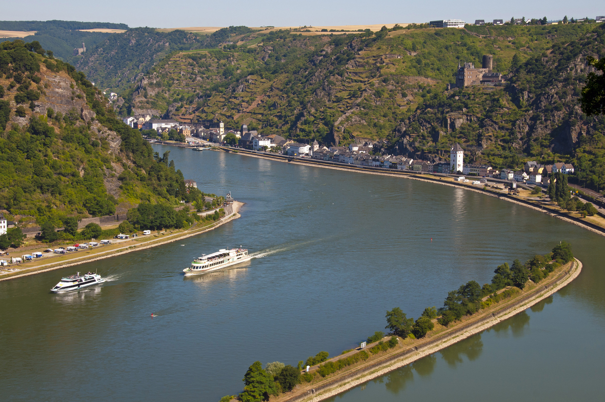 Der Rheinfelsen Loreley gehört zum Welterbe Oberes Mittelrheintal der UNESCO.