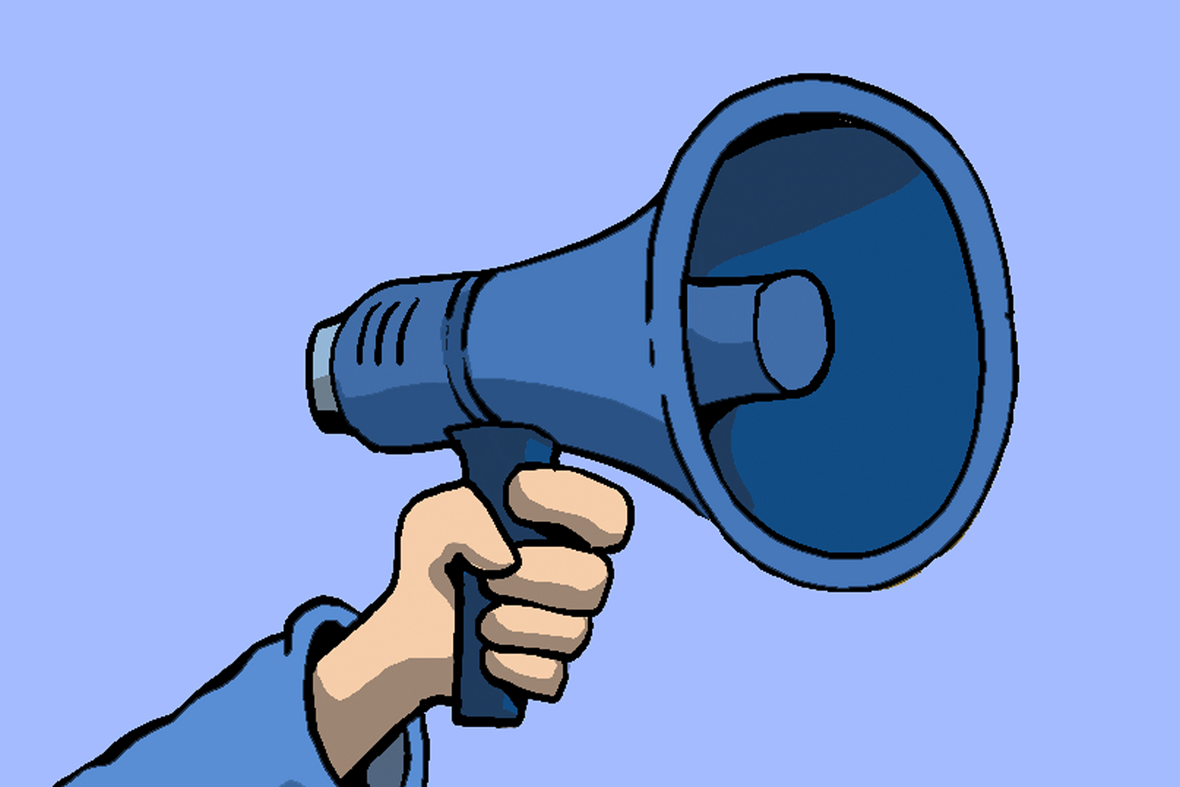 Lautsprecher. IIllustration zu Artikel 5 des Grundgesetzes: Meinungsfreiheit