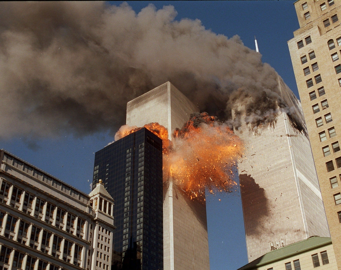 Das brennende World Trade Center am 11. September 2001