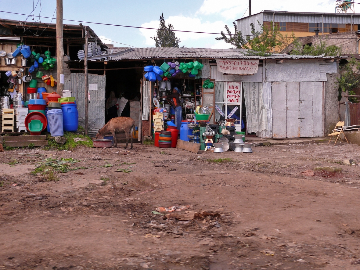 Elendsviertel in Addis Abeba, Äthiopien.