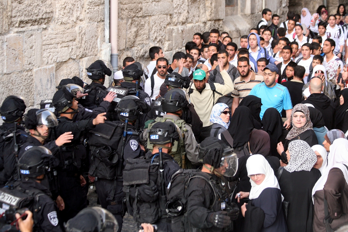 Ausschreitungen zwischen Palästinensern und Israelis in der Altstadt von Jerusalem, April 2014.