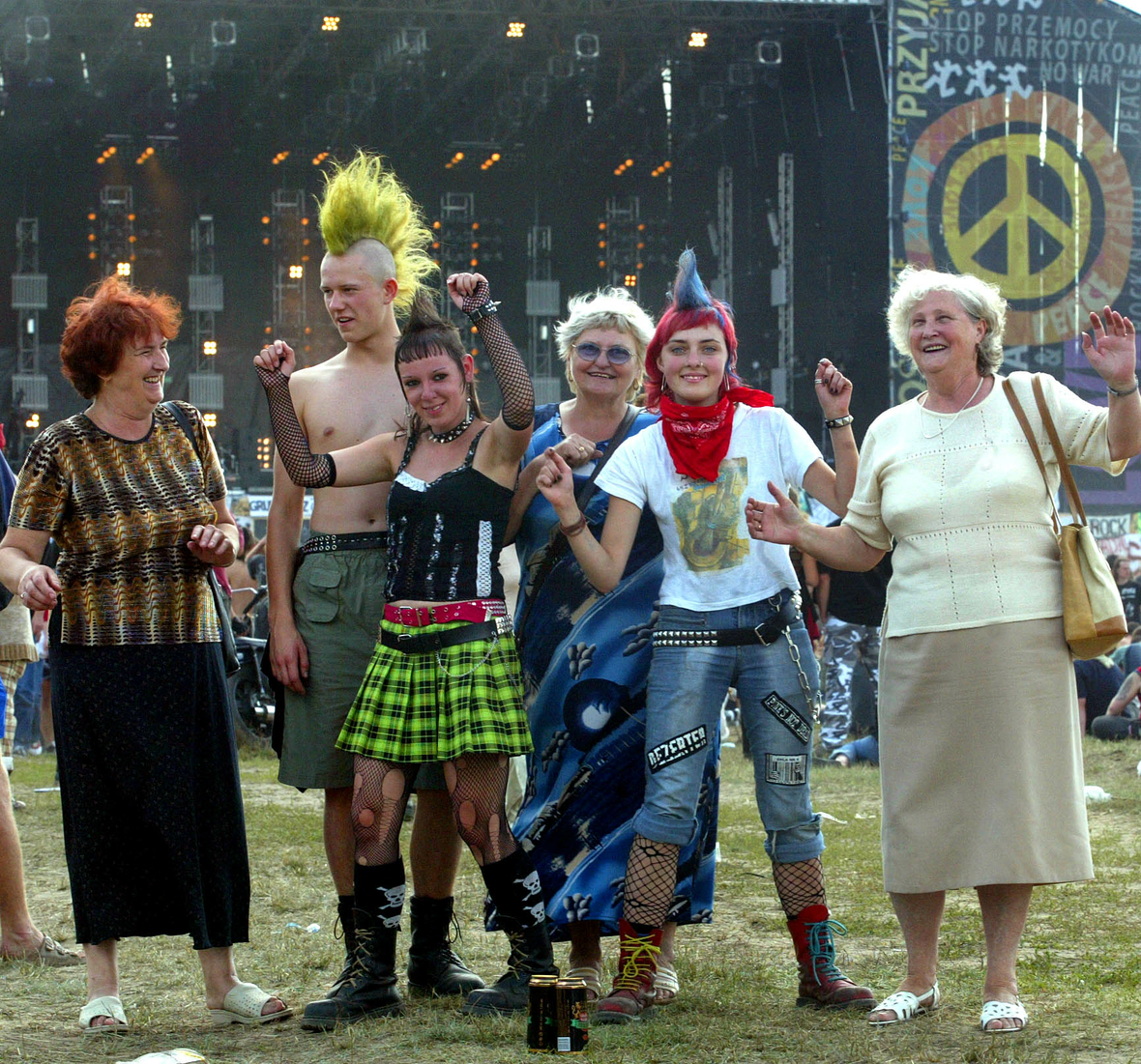 Open-Air-Festival "Haltestelle Woodstock" in der polnischen Grenzstadt Kostrzyn im Sommer 2005.