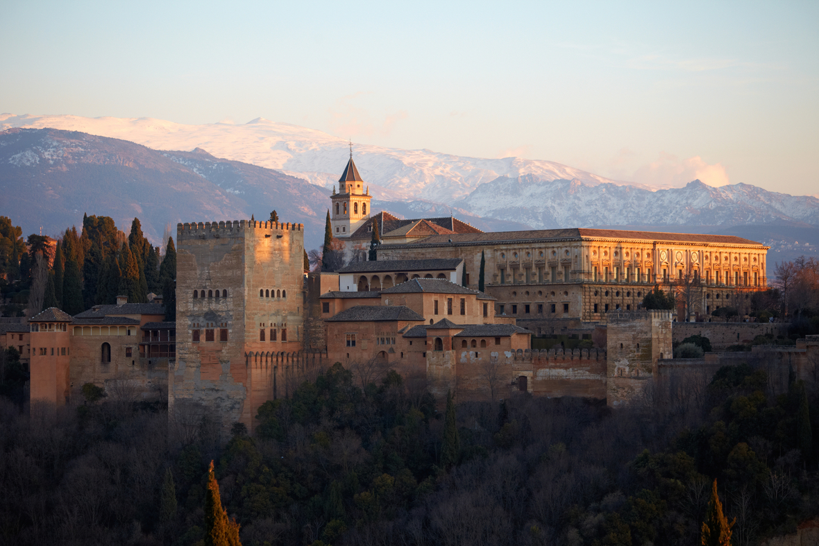 Granada, Spanien, mit der berühmten Festung Al Hambra.