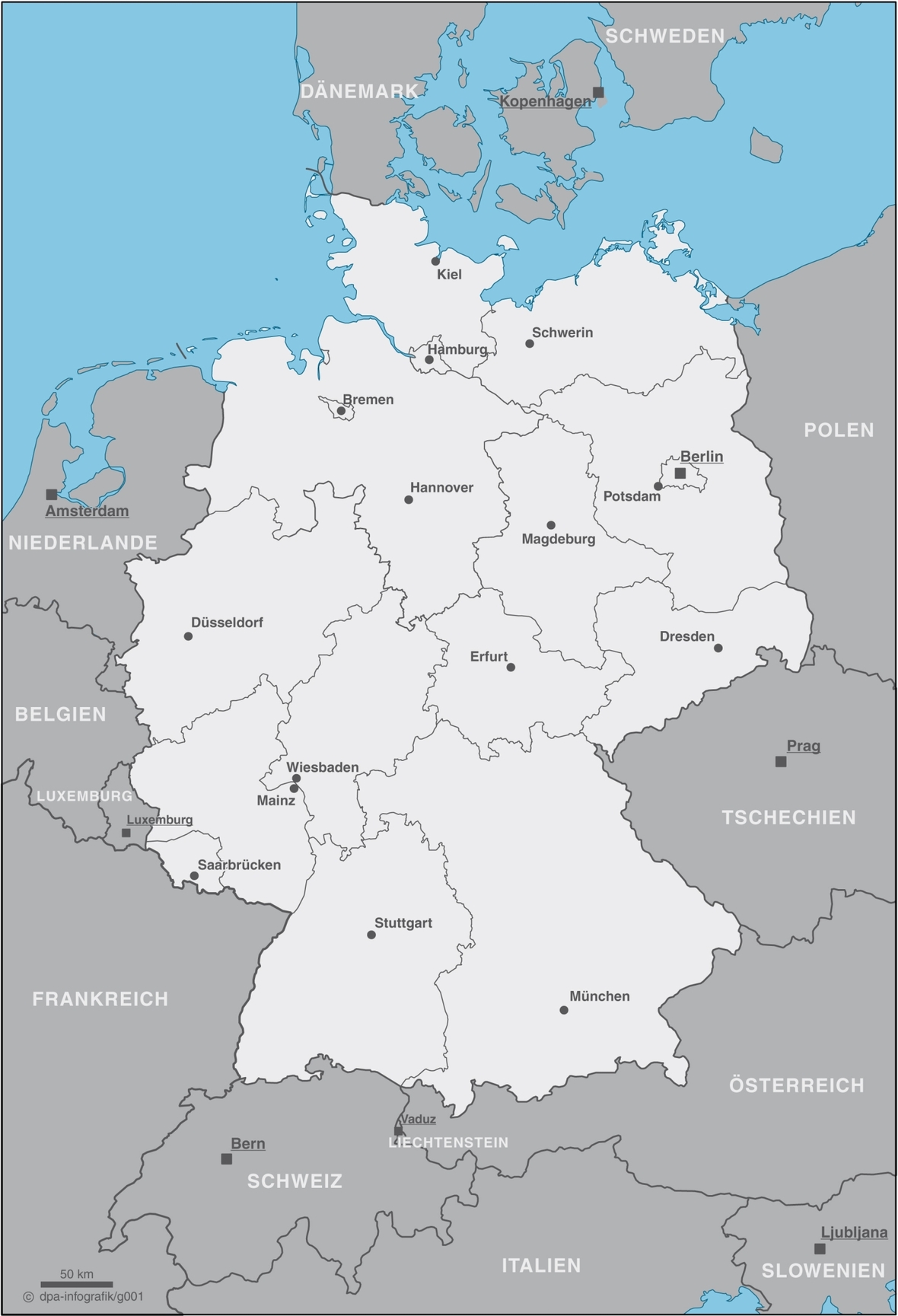 خارطة جمهورية ألمانيا الاتحادية