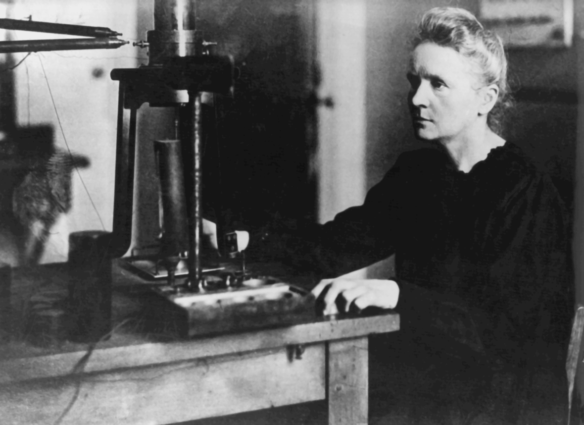 Wissenschaftlerin Marie Curie in ihrem Labor