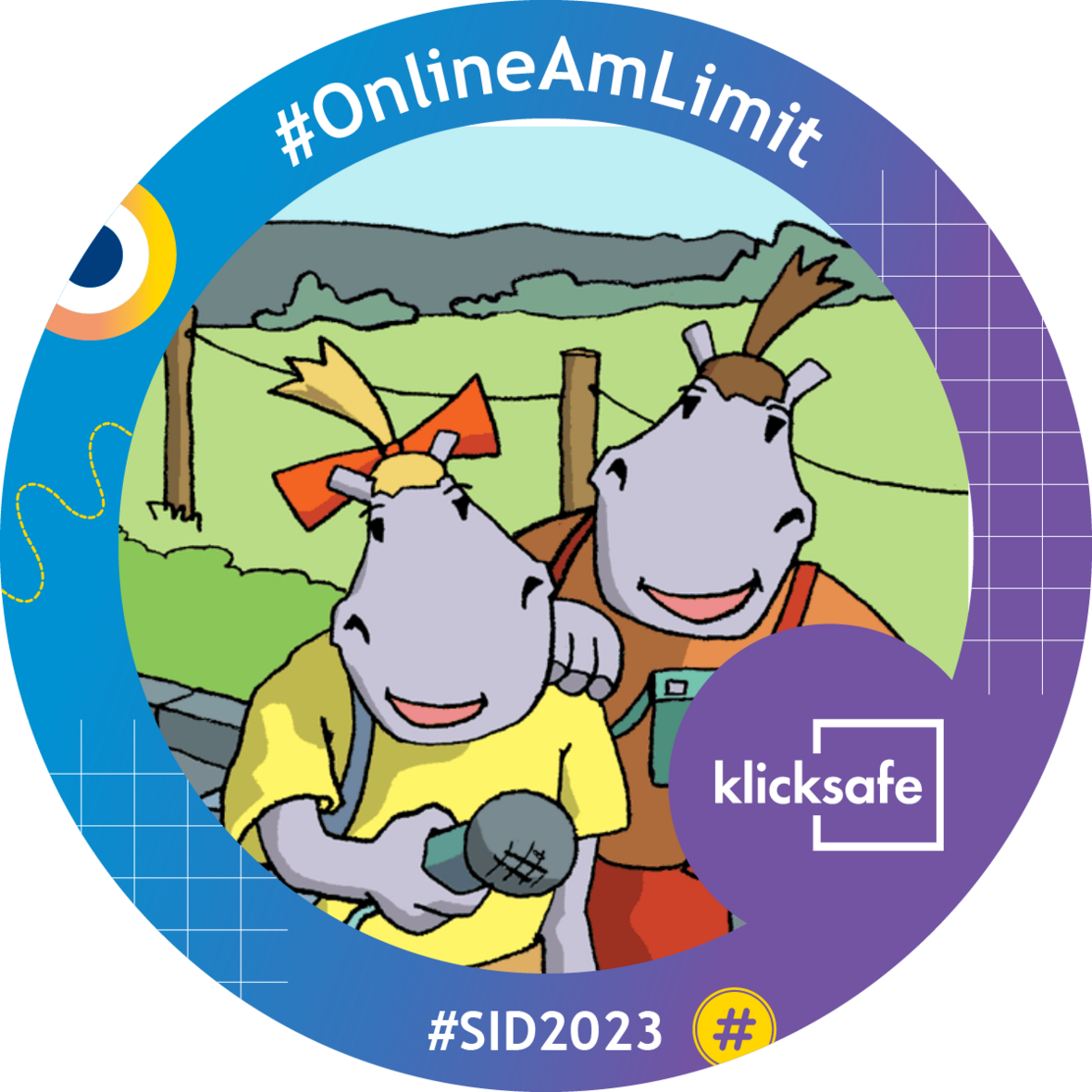 Hippa und Hippel mit ihrem Profilbild zum Safer Internet Day 2023