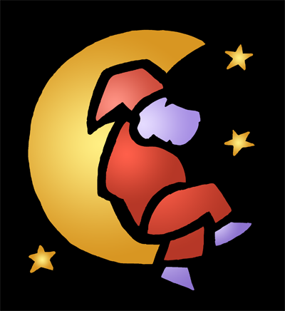 HanisauLand-Fensterbild: Mann im Mond