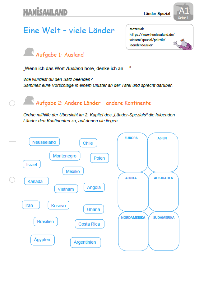  Arbeitsbl tter  zum L nder Spezial Politik f r Kinder 