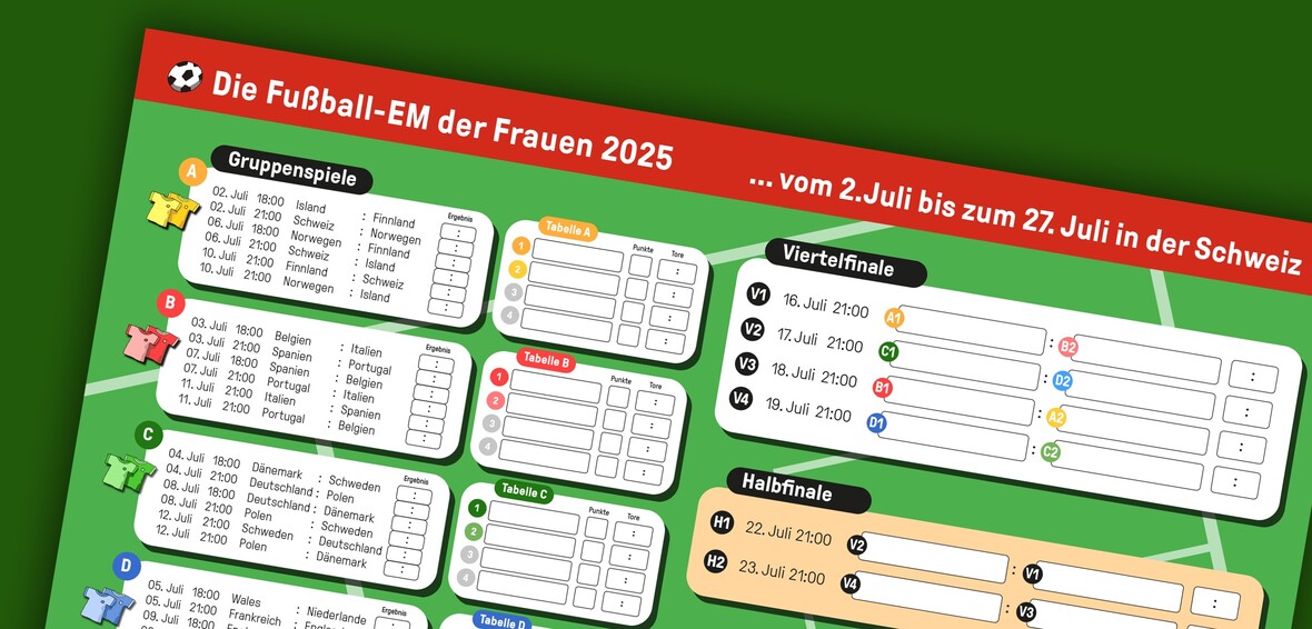 Spielplan der Frauen Fußball-Europameisterschaft 2025