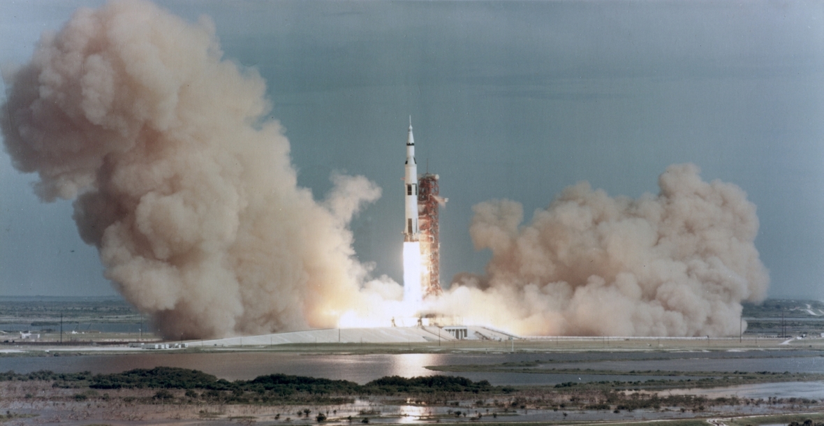 Start der Apollo 15 im Kennedy Space Center, Florida, USA am 26. Juli 1971.
