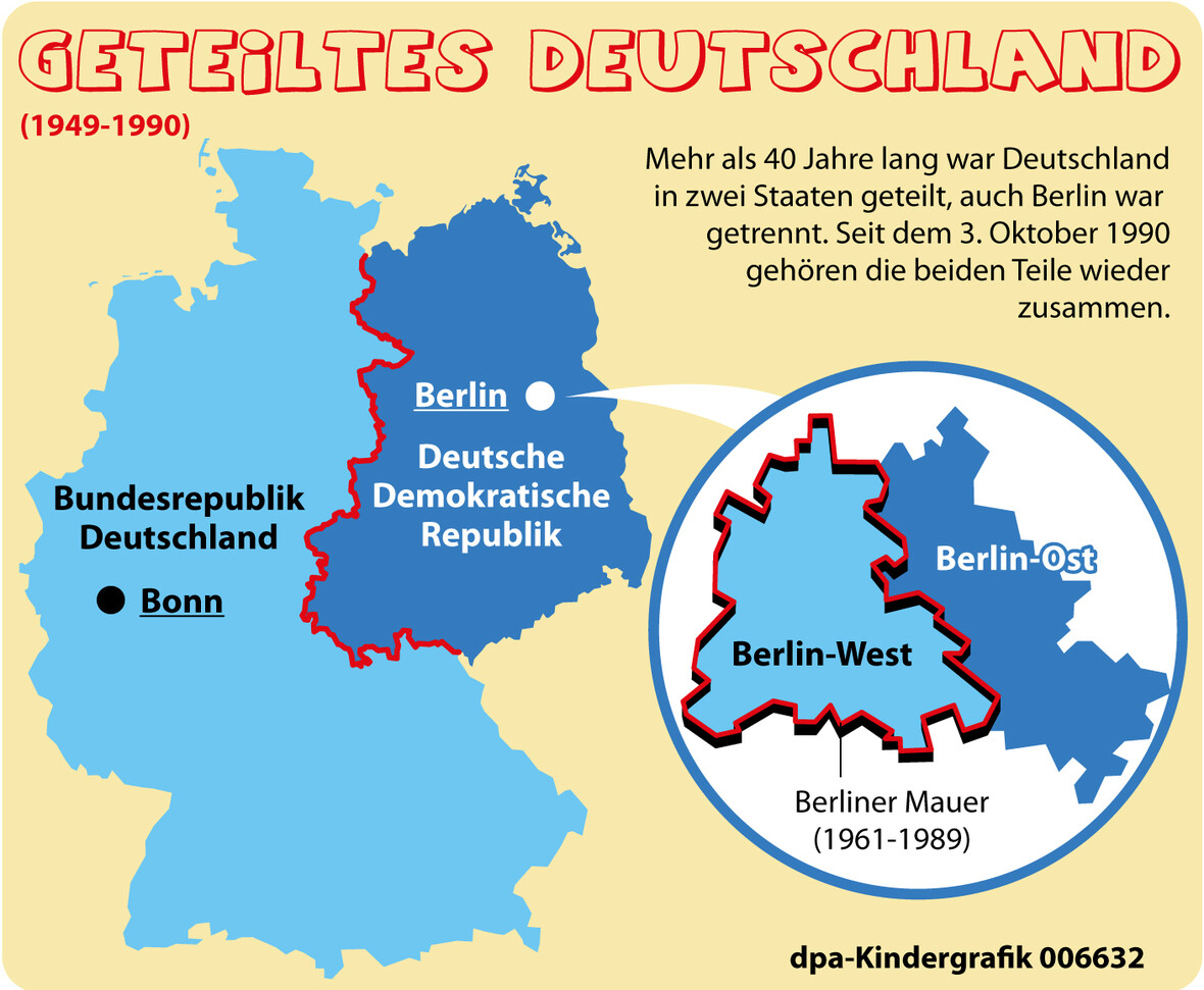 Grafik wie das geteilte Deutschland aussah
