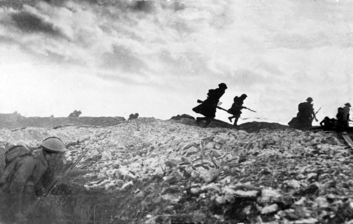 Kämpfende Soldaten im Ersten Weltkrieg