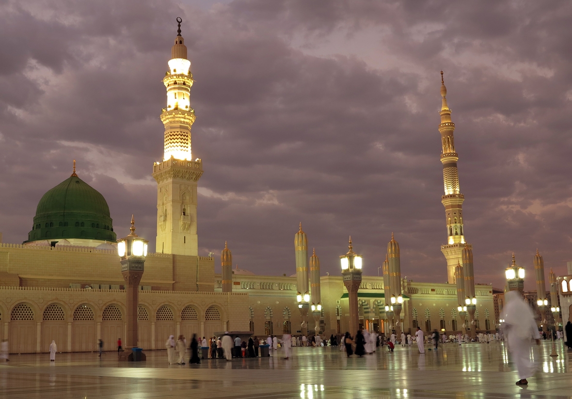 Die Moschee des Propheten in Medina, Saudi-Arabien