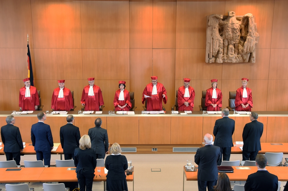 Eine Urteilsverkündung des Bundesverfassungsgerichts in Karlsruhe im Jahr 2015