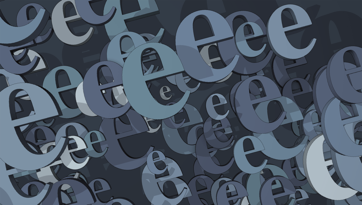 mehrfache Wiederholung des Buchstaben e