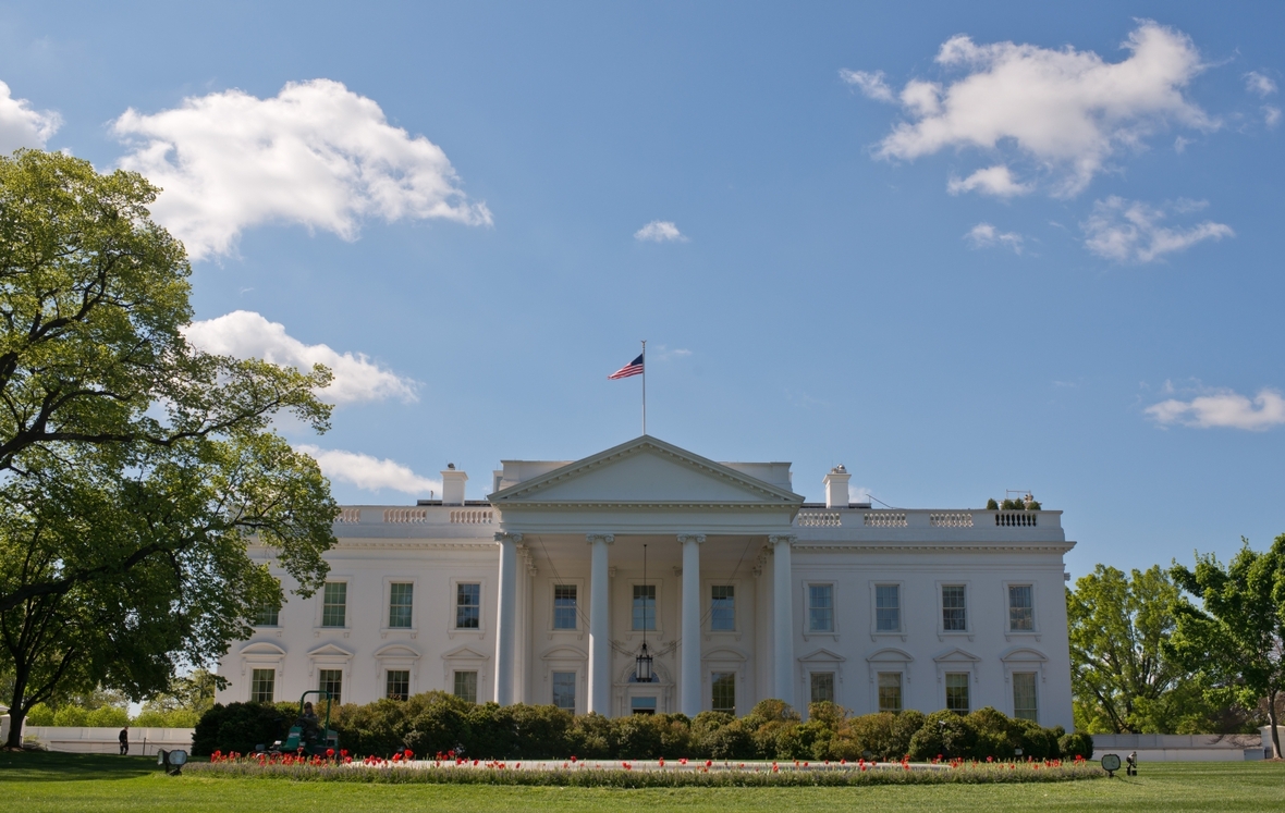 Das Weiße Haus in Washington, D.C.: Amtssitz und offizielle Residenz des Präsidenten der USA.