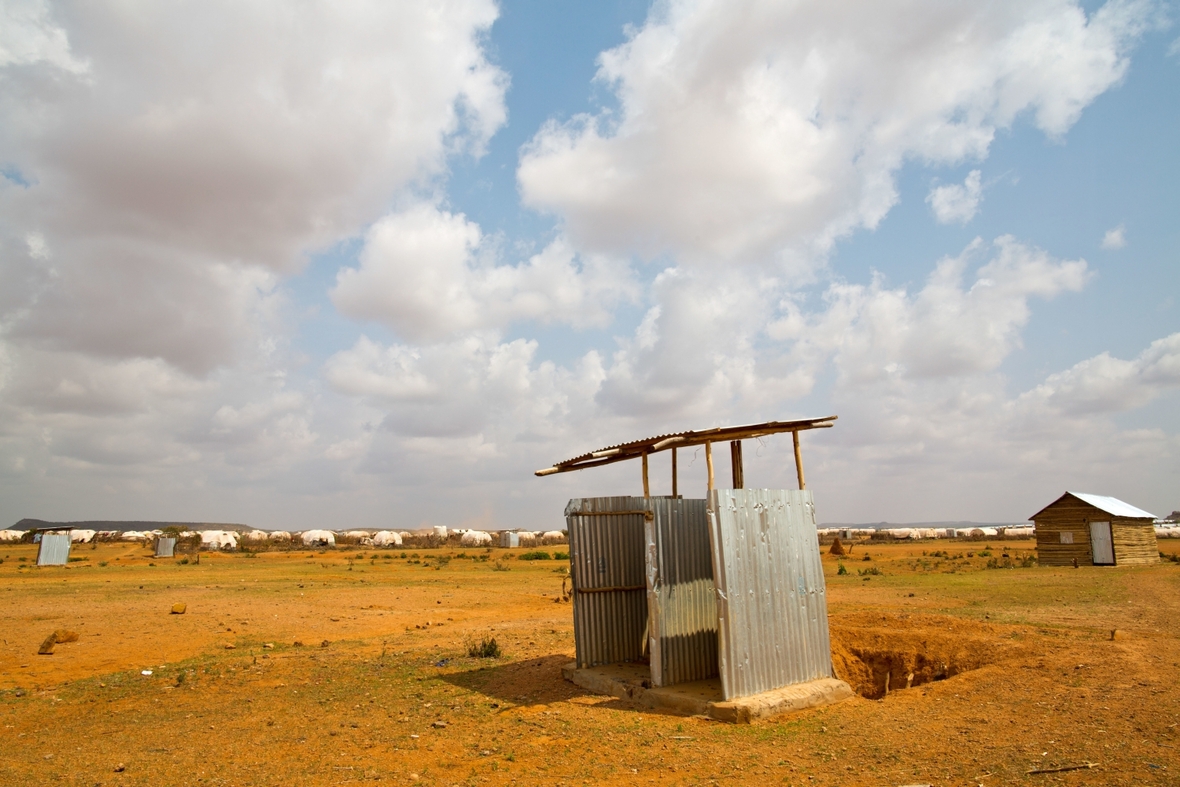 Sanitäranlage in einem Flüchtlingslager in Äthiopien