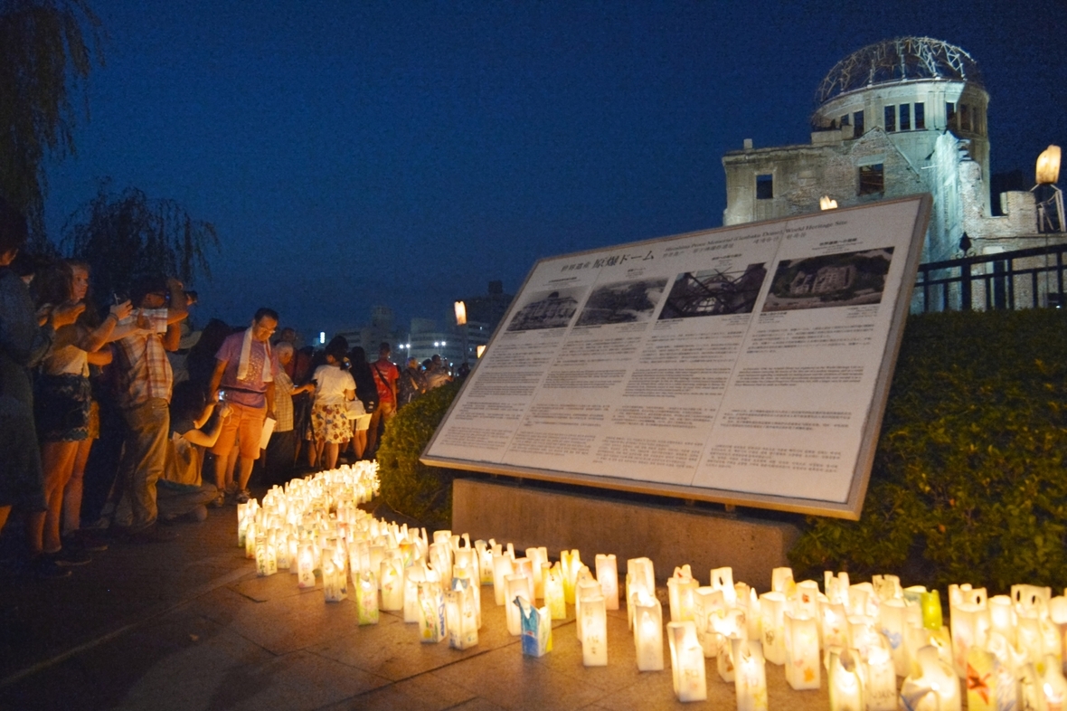 Gedenken in Japan 2015 an den Atombombenabwurf auf Hiroshima am 6. August 1945.