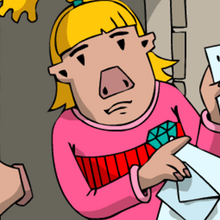 Ella Wutz hält einen Brief in die Höhe.