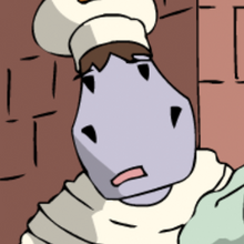 Der Koch schaut dem Diener über die Schulter.