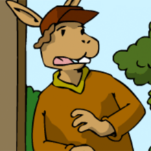 Der Hase erschrickt.