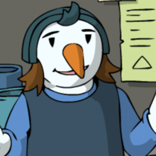 Eine Pinguindame vom Burgenrat mit einem Vorschlag.